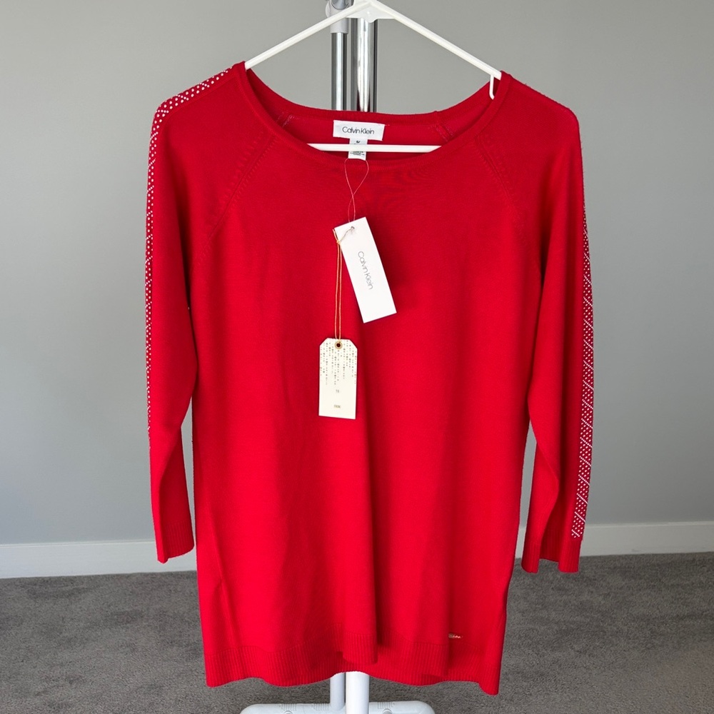 Calvin Klein Vibrant Red Knit Sweater